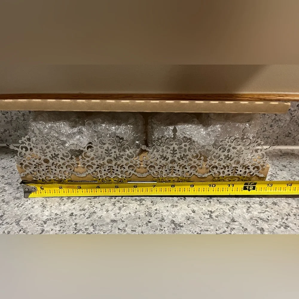 Rare PARTYLITE Silver Tone Snowflake Candle Holders - Picture 6 of 14